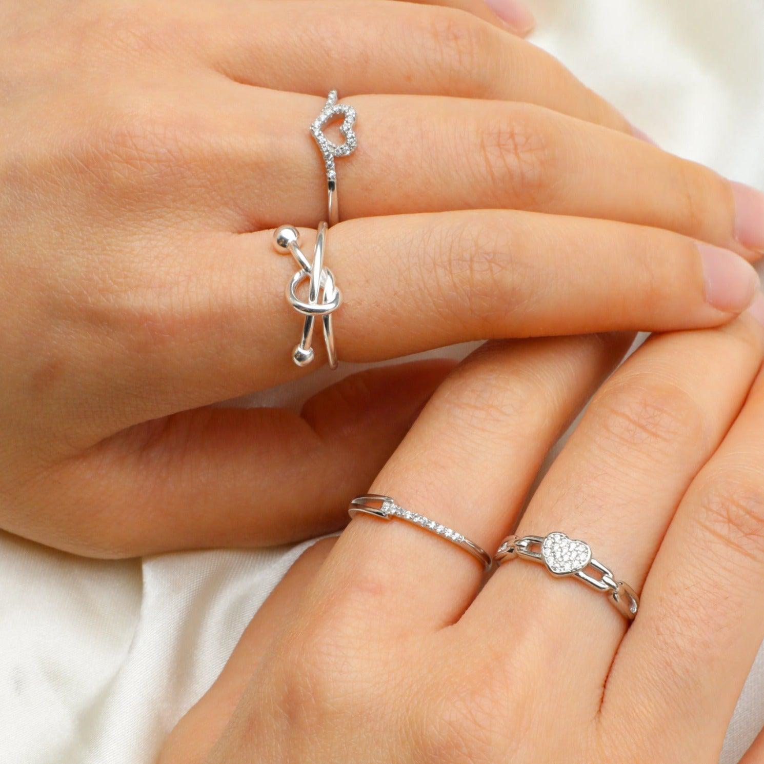 Hold My Heart Ring | Sterling Silver Rings for Her | Waterproof