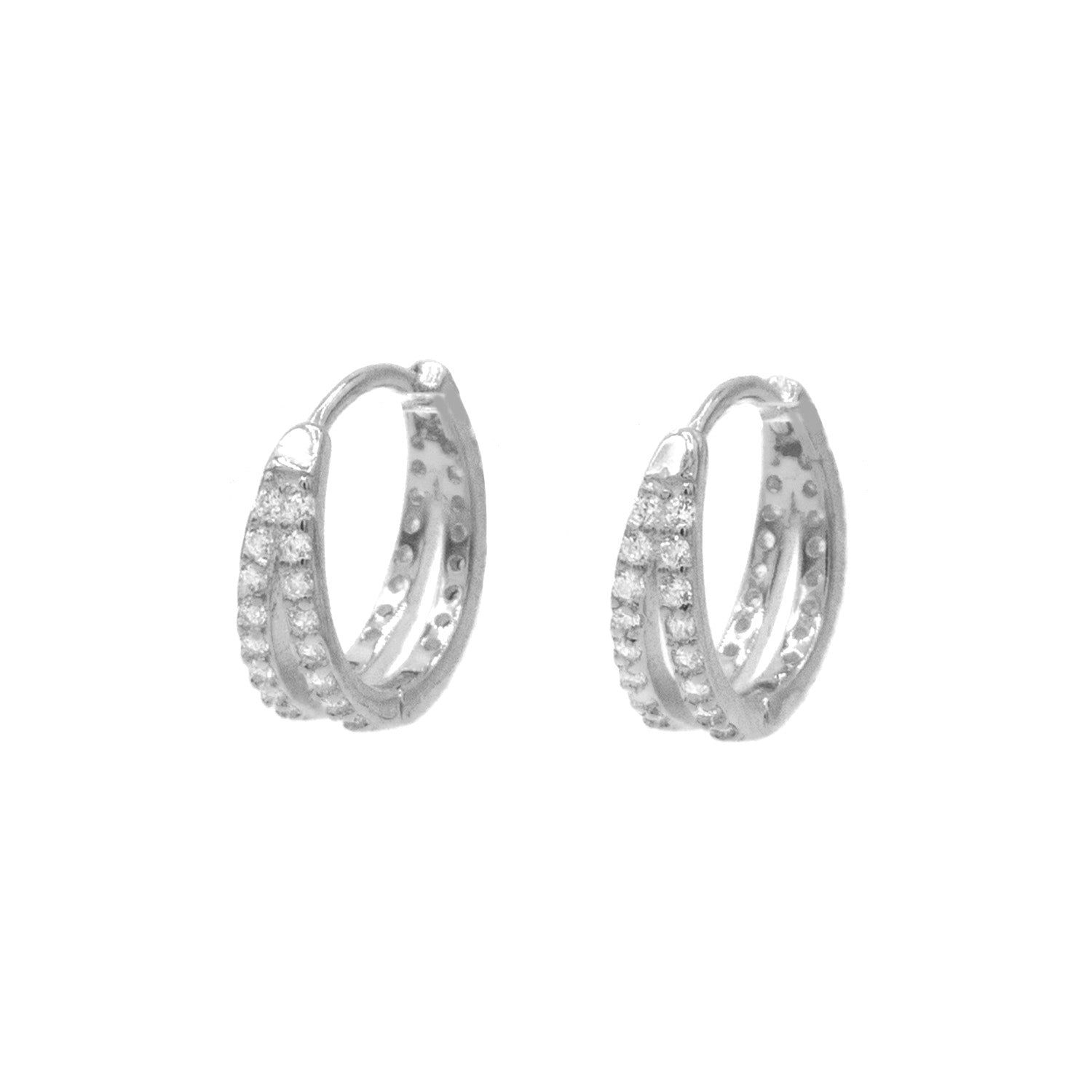 Double Circle Huggie Earrings