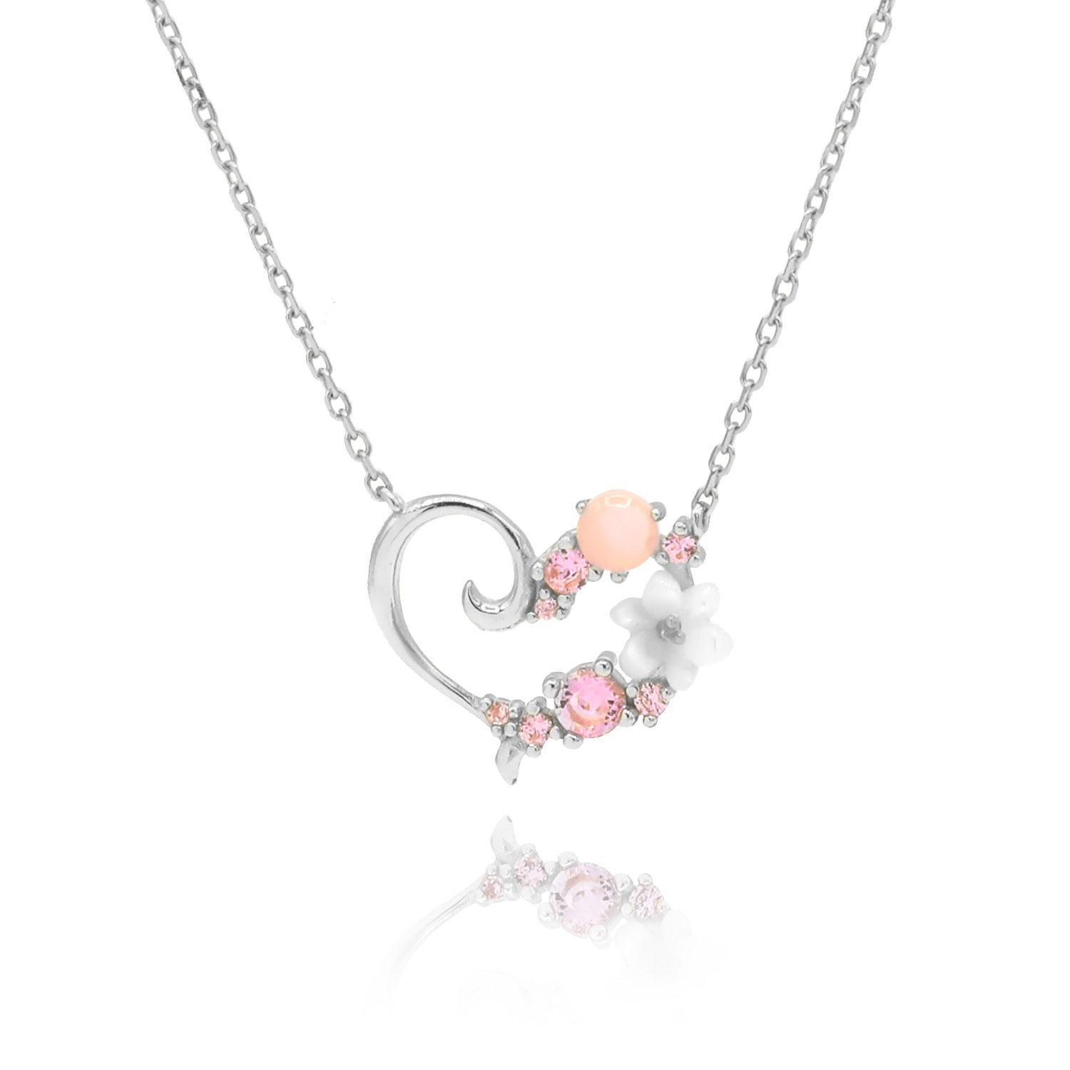 Leo Floral Heart Necklace - Zodiac Gal