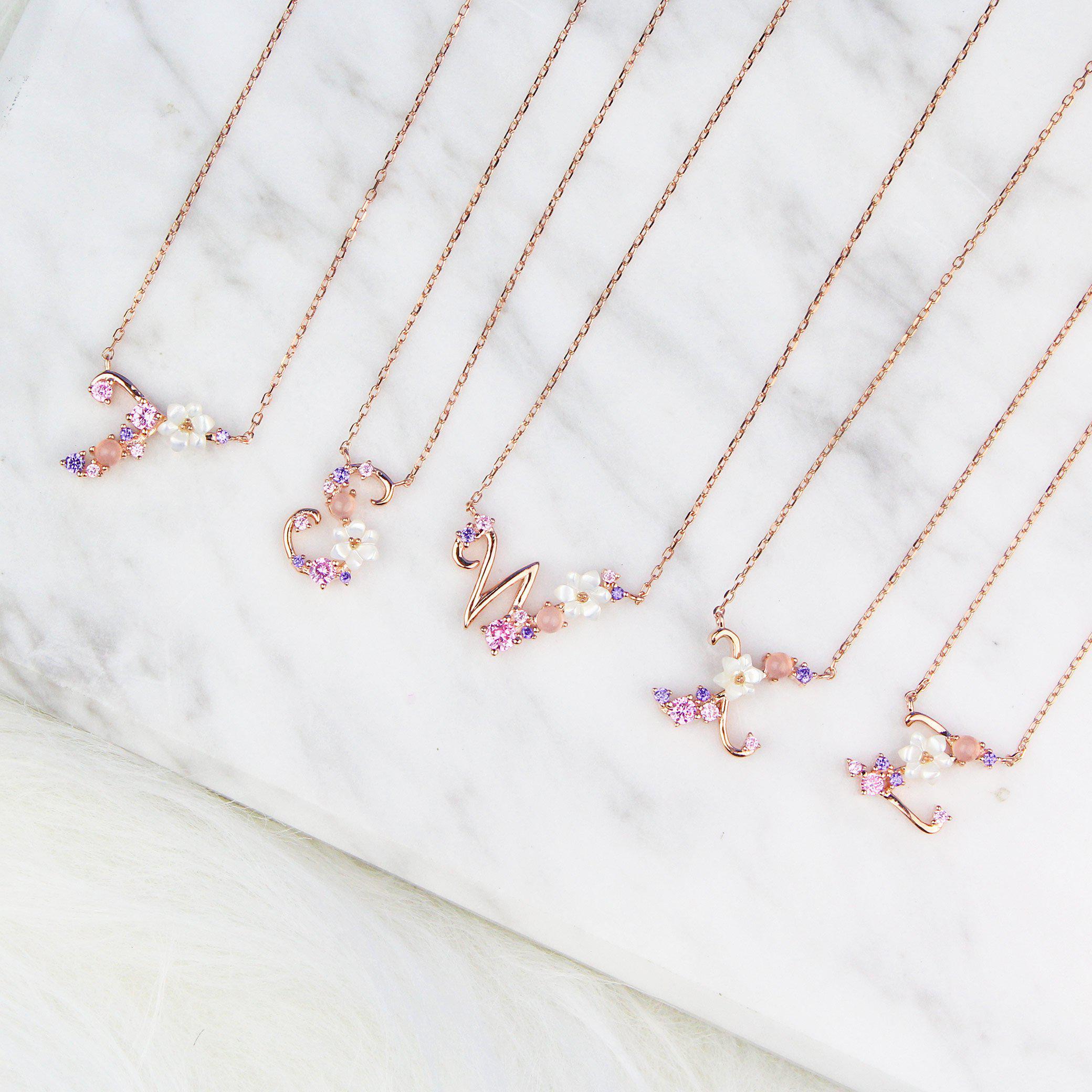 Floral Letter Necklace | Whimsical Initial Necklace | Dainty Gems ...