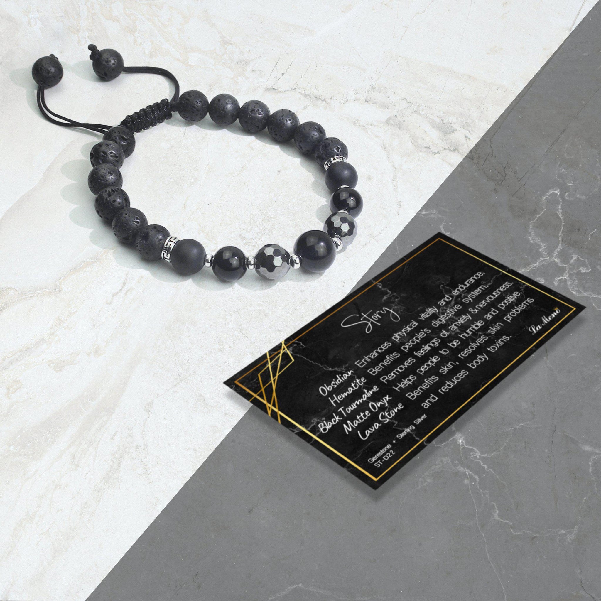 Buy Black Agate Stone Bracelet - 100% Original Guaranteed